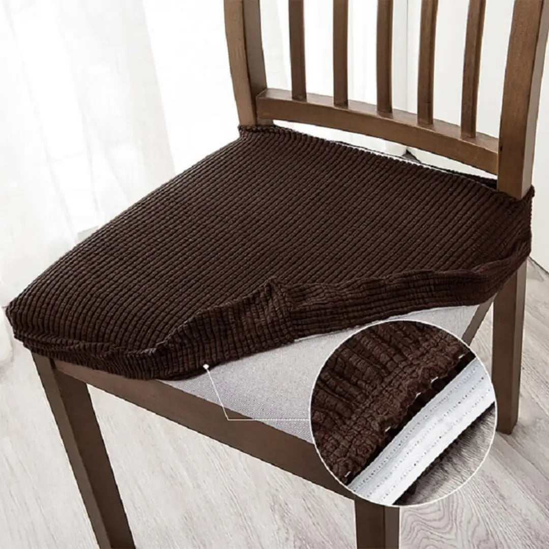 Zivora Dining Chair Seat Covers - Stretch Jacquard Slipcovers with Elastic Band