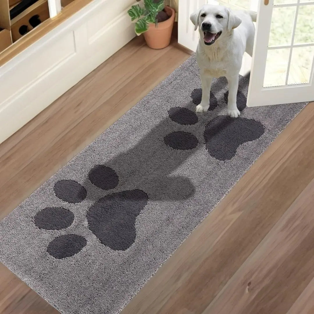 PawHarbor PlushGuard Dirt Trapper Mat - Super-Absorbent Rug for Muddy Paws