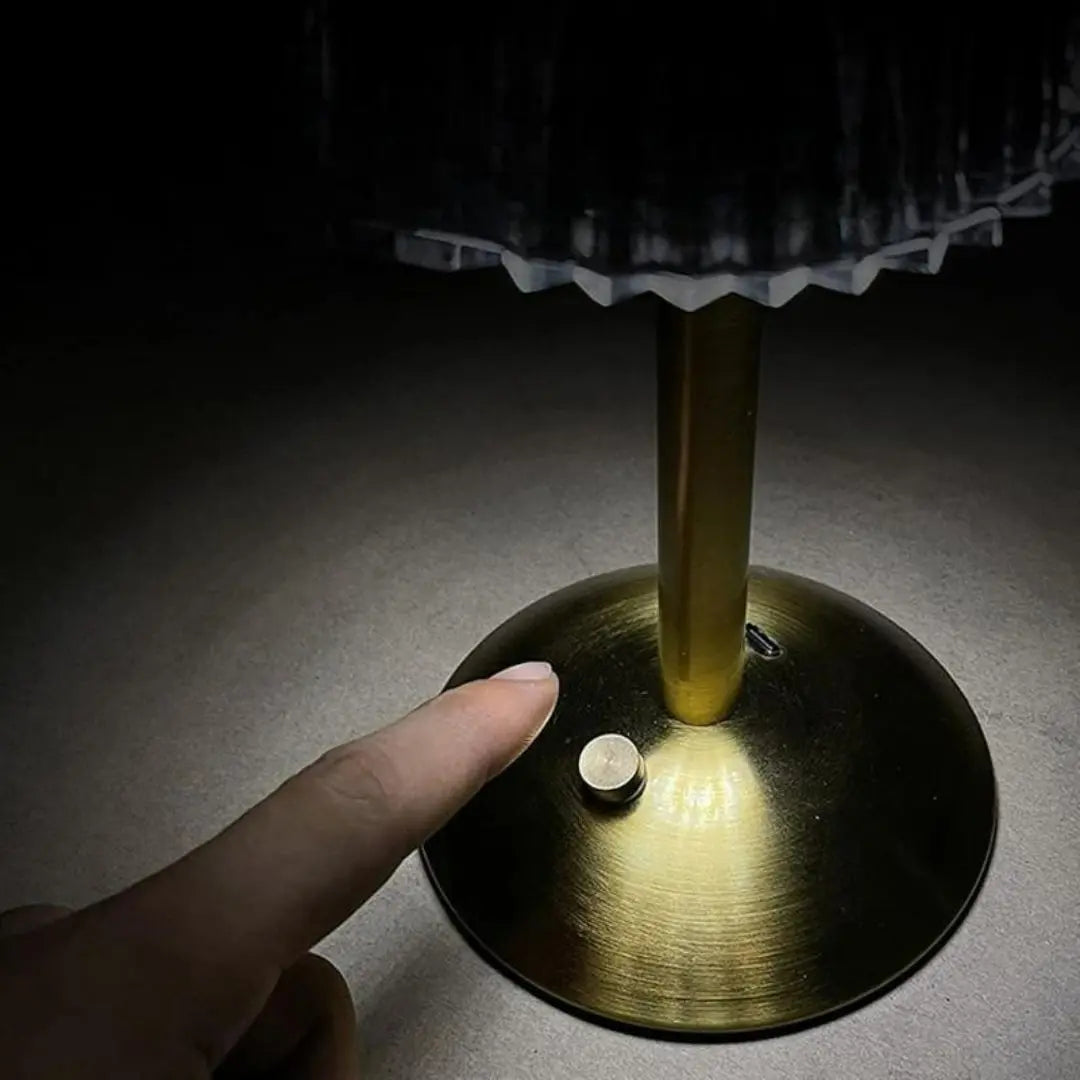 Gold LED Desk Lamp - Portable Touch-Control Lighting with Dimmable Glow