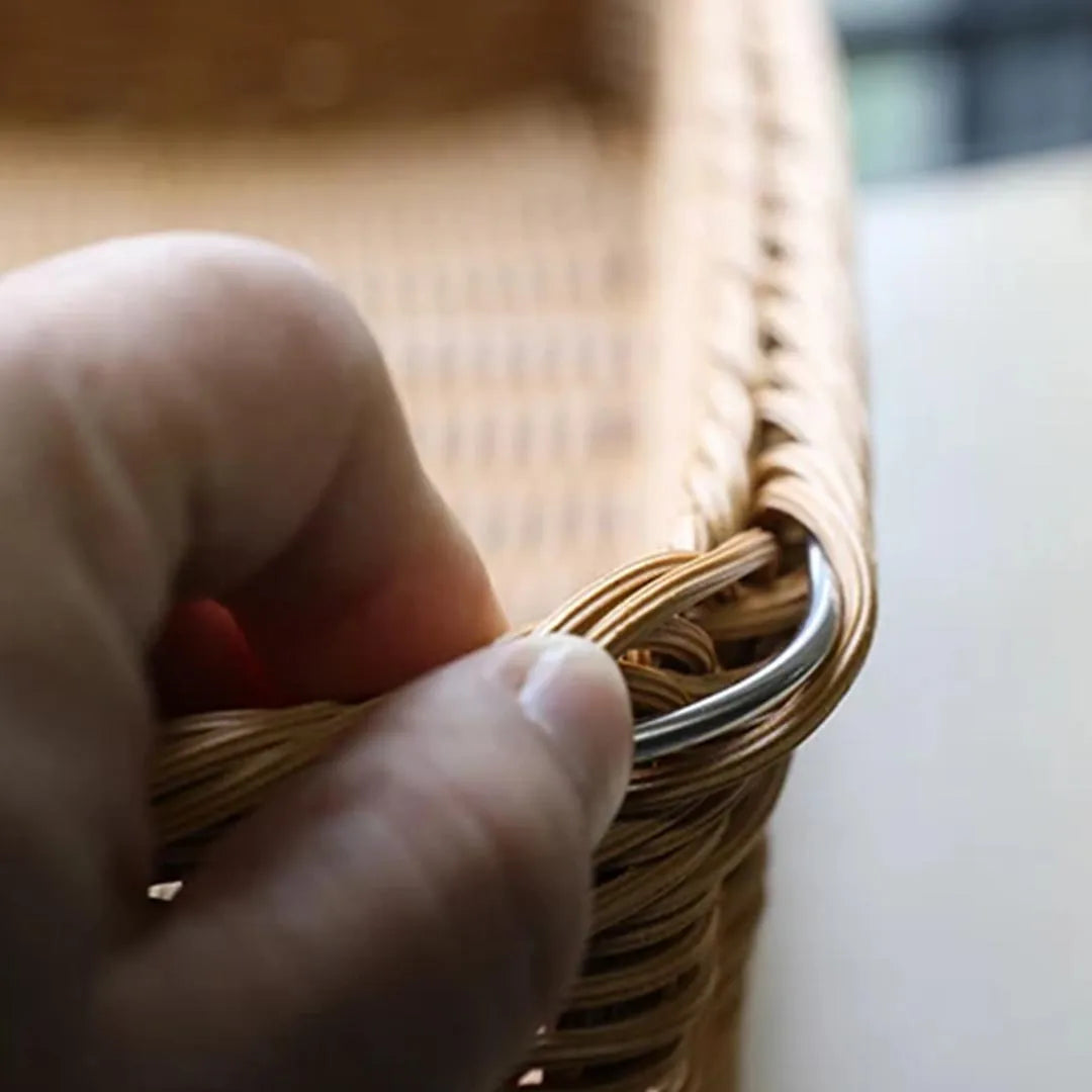 Rectangular Wicker Rattan Serving Tray