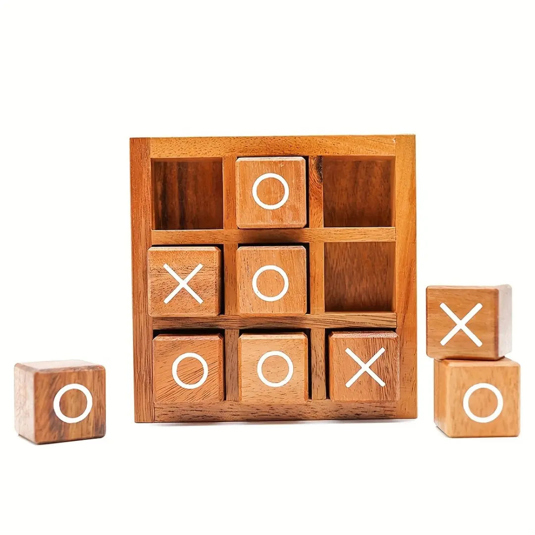 Wooden XO Board Game Set - Classic Coffee Table Decor