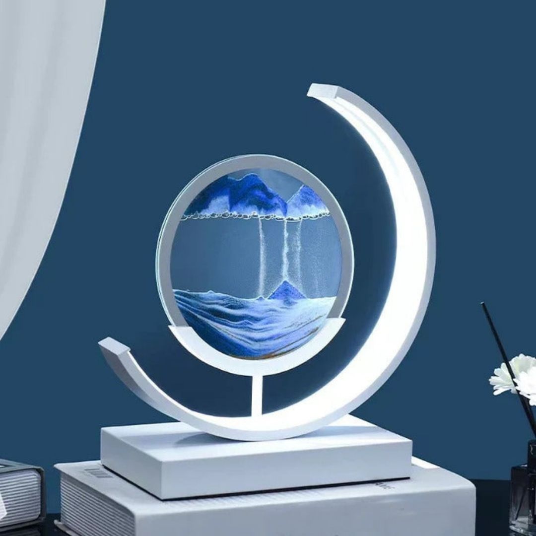SandLight Quicksand Table Lamp - Rotating LED Art Lamp with Mesmerizing 3D Sandscape