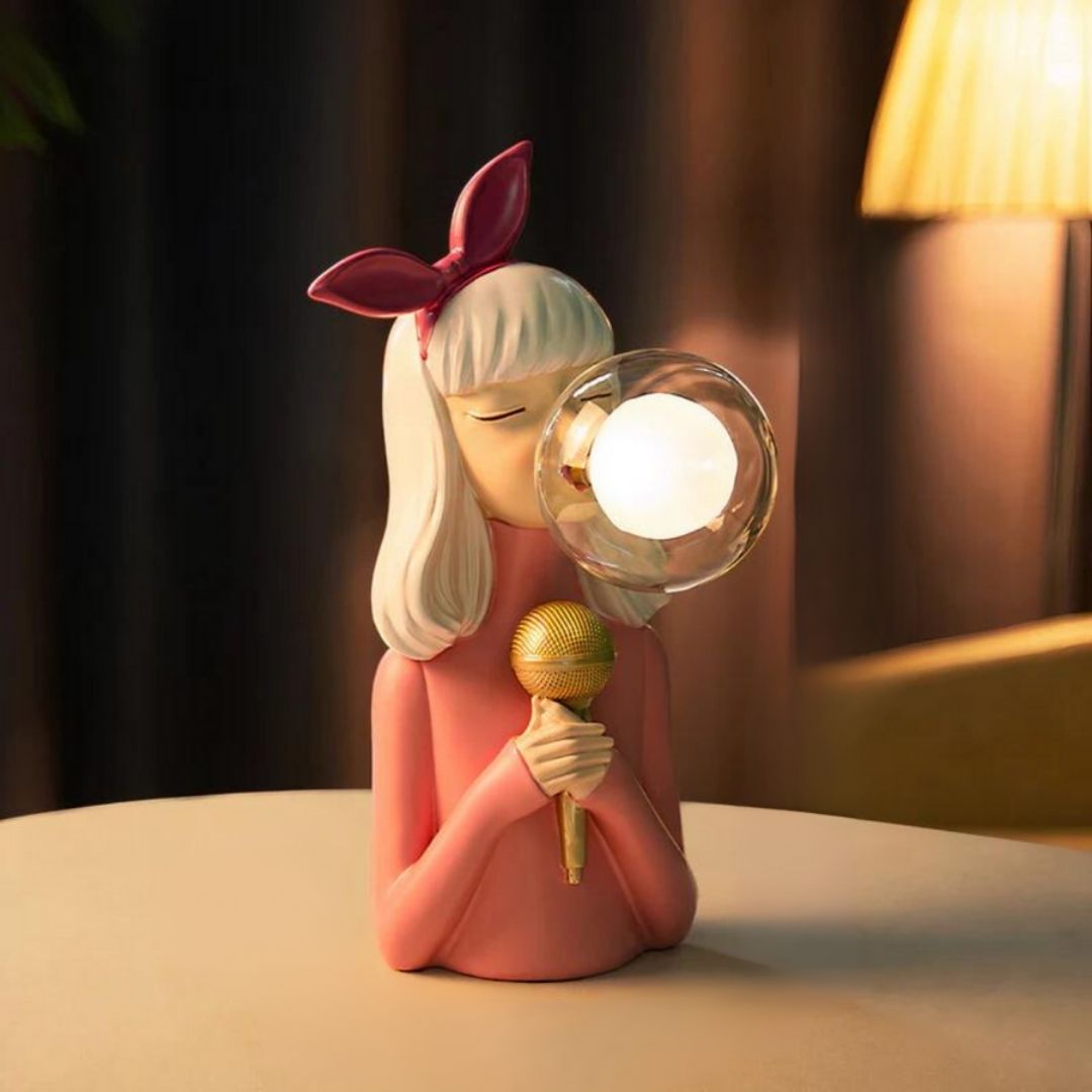 Artisan Sisters Table Lamp - Handcrafted Decorative Light with Elegant Figurine Design