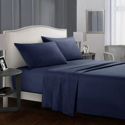 Silvara 4-Piece Cotton Bed Sheet Set - Soft Microfiber Fitted Sheets with Deep Pockets and Pillowcases