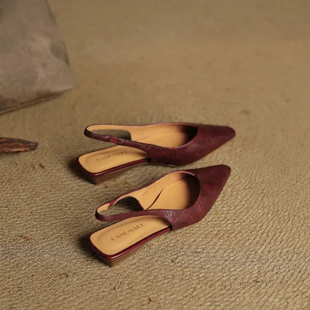Aveline Genuine Leather Slingback Flats