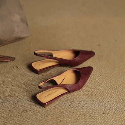 Aveline Genuine Leather Slingback Flats