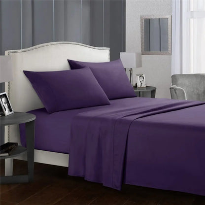 Silvara 4-Piece Cotton Bed Sheet Set - Soft Microfiber Fitted Sheets with Deep Pockets and Pillowcases