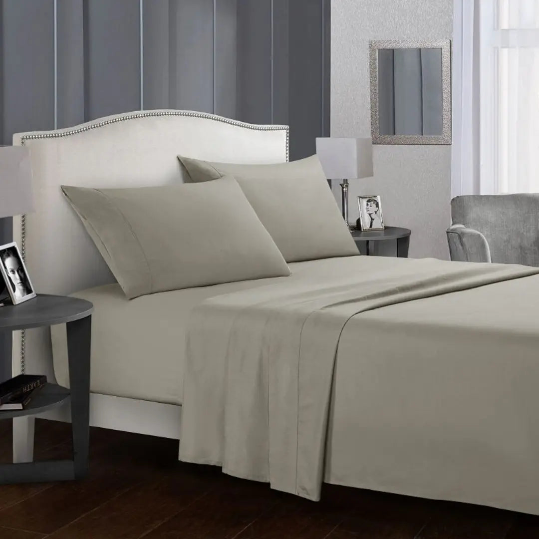 Silvara 4-Piece Cotton Bed Sheet Set - Soft Microfiber Fitted Sheets with Deep Pockets and Pillowcases