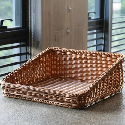 Rectangular Wicker Rattan Serving Tray