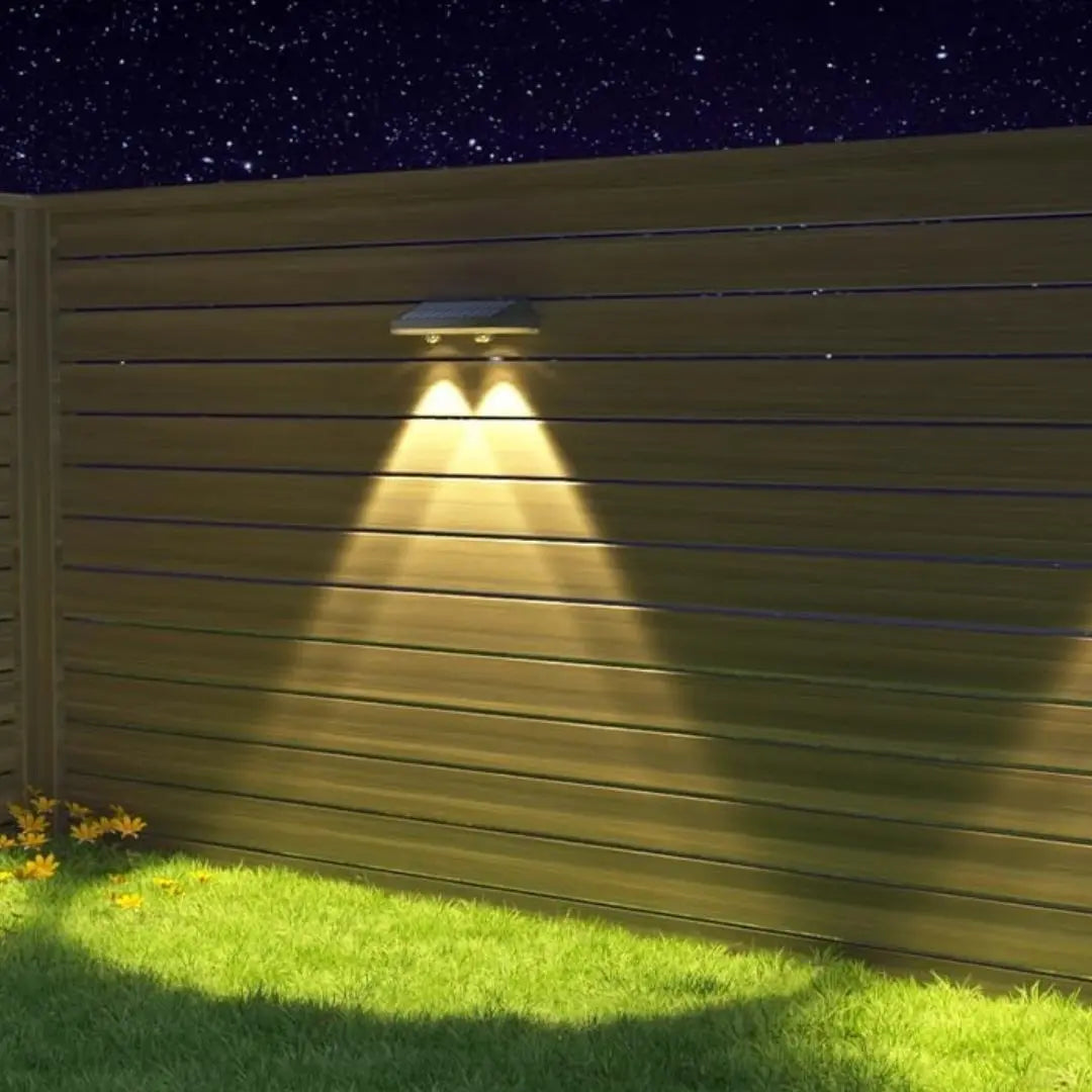 Hamilite Solar Fence Lights Outdoor - Waterproof LED Wall Lights