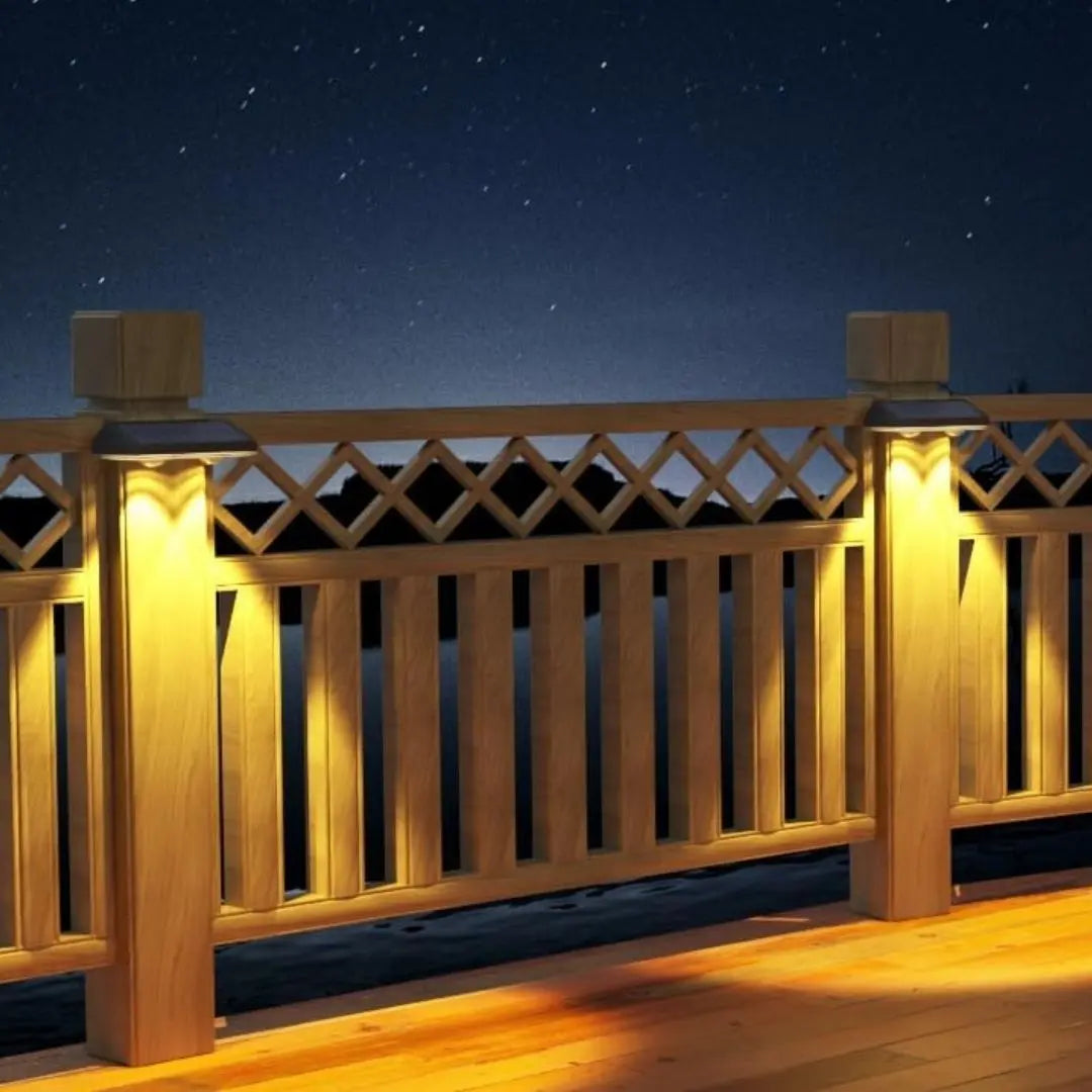 Hamilite Solar Fence Lights Outdoor - Waterproof LED Wall Lights