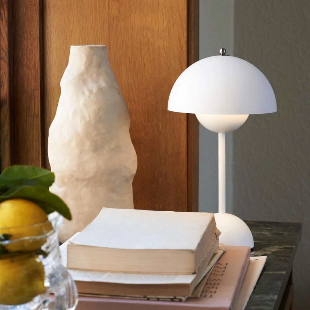AuroraGlo LED Table Lamp - Compact Rechargeable Accent Light with Modern Design
