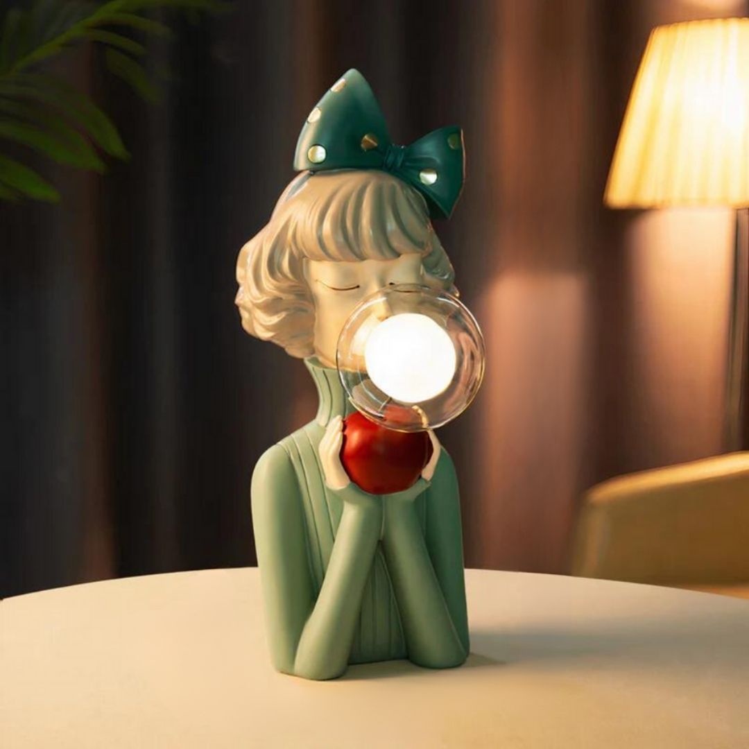 Artisan Sisters Table Lamp - Handcrafted Decorative Light with Elegant Figurine Design
