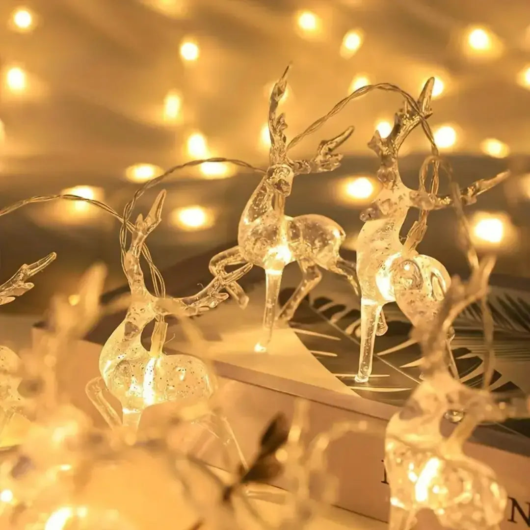 Renira Christmas Reindeer String Lights - Battery-Powered Holiday Décor