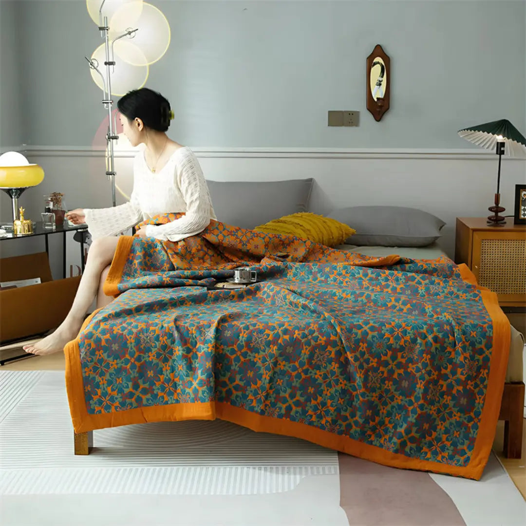 Celora Boho Reversible Cotton Quilt - Soft Breathable and Vintage Mandala Design