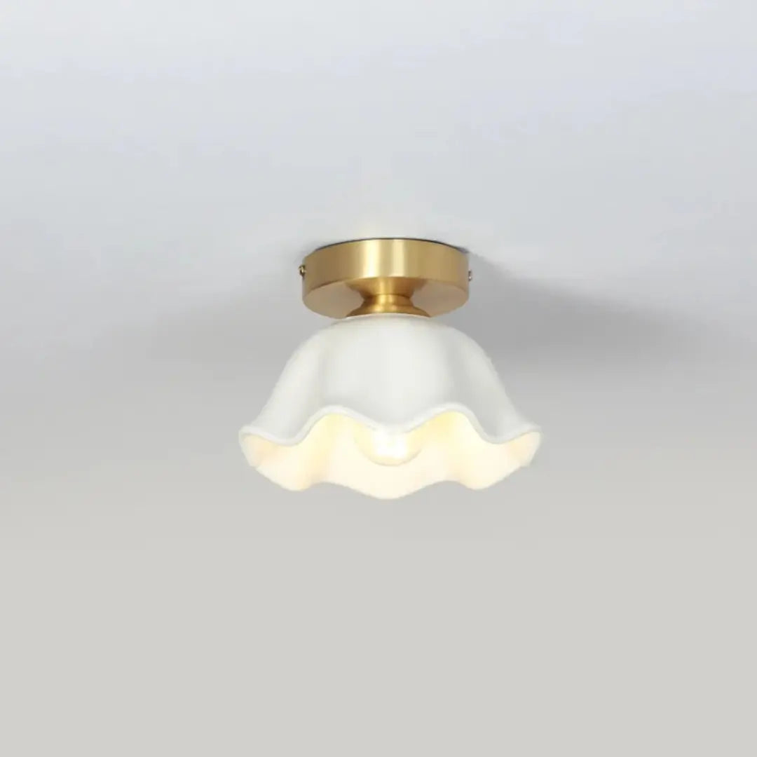 Vintage Ceramic and Glass Ceiling Light