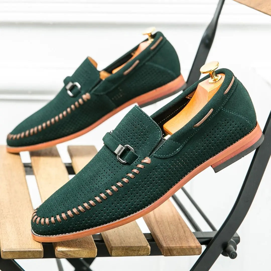 Suede Handstitched Loafers