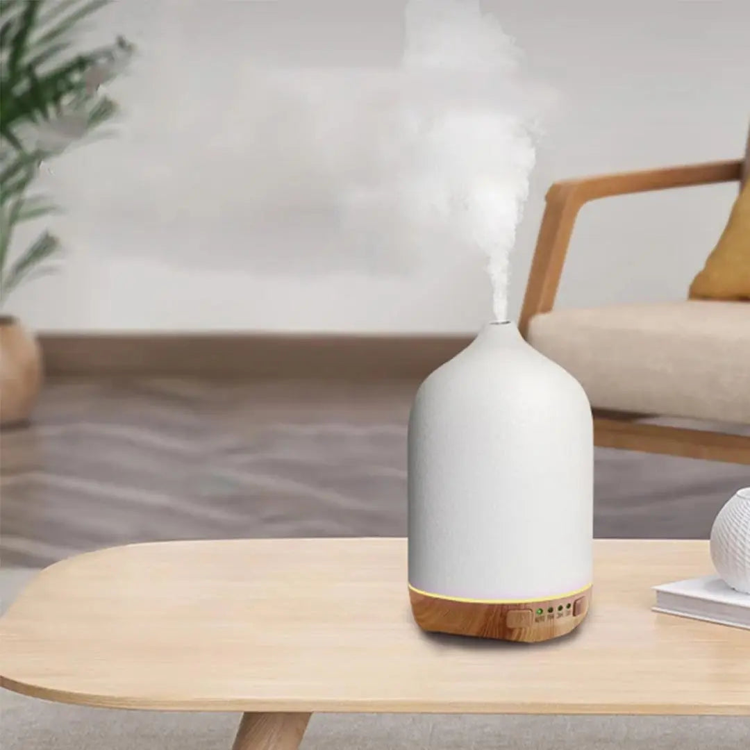 Ceramic Essential Oil Diffuser - 250ml Ultrasonic Air Humidifier
