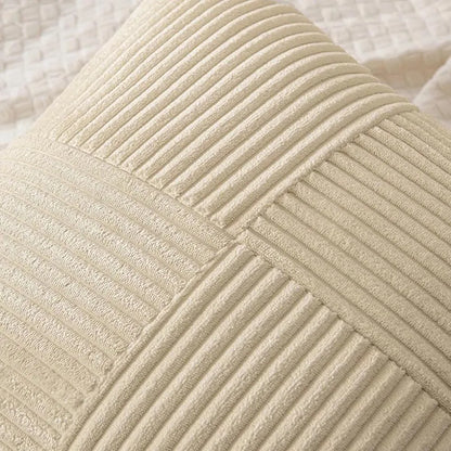 Set of 2 Corduroy Cushion Covers – Soft Striped Pillowcases