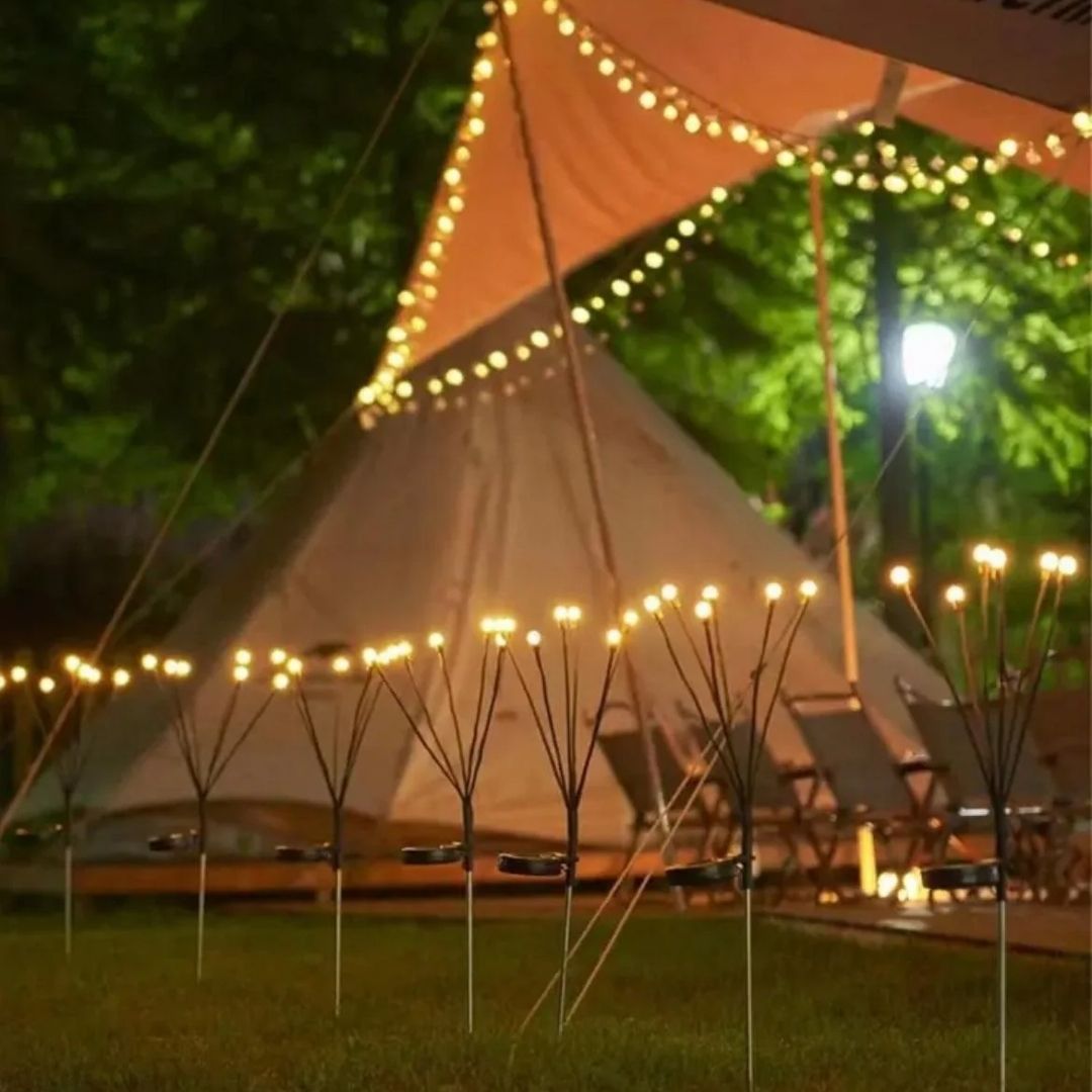 Firefly Solar Garden Lights - Waterproof Outdoor LED Stakes