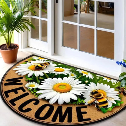 Welcome Bees & Daisy Door Mat