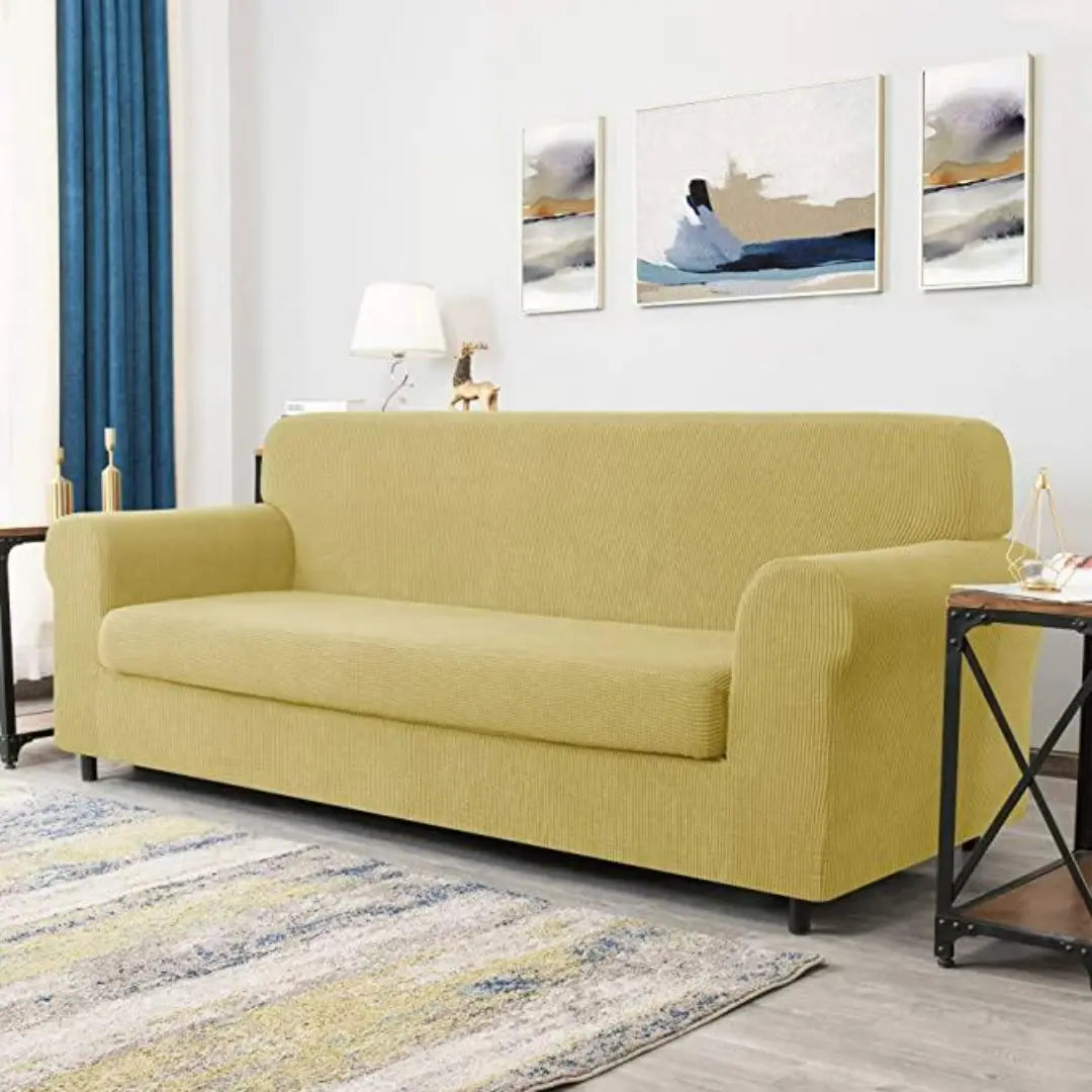 Zeyra 2-Piece Stretch Jacquard Couch Covers with Individual Seat Cushion Cover - Non-Slip Protective Sofa Slipcover
