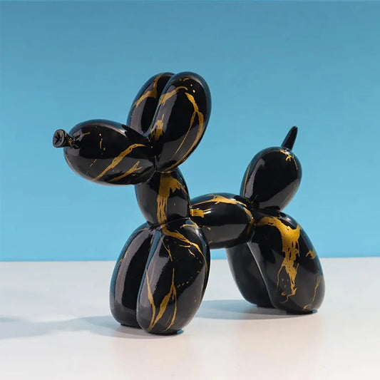Pop Art Balloon Dog Sculpture - Graffiti Resin Figurin