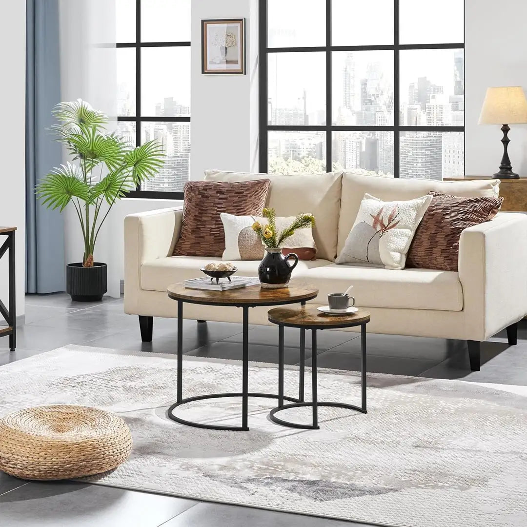 Round Nesting Coffee Table Set of 2