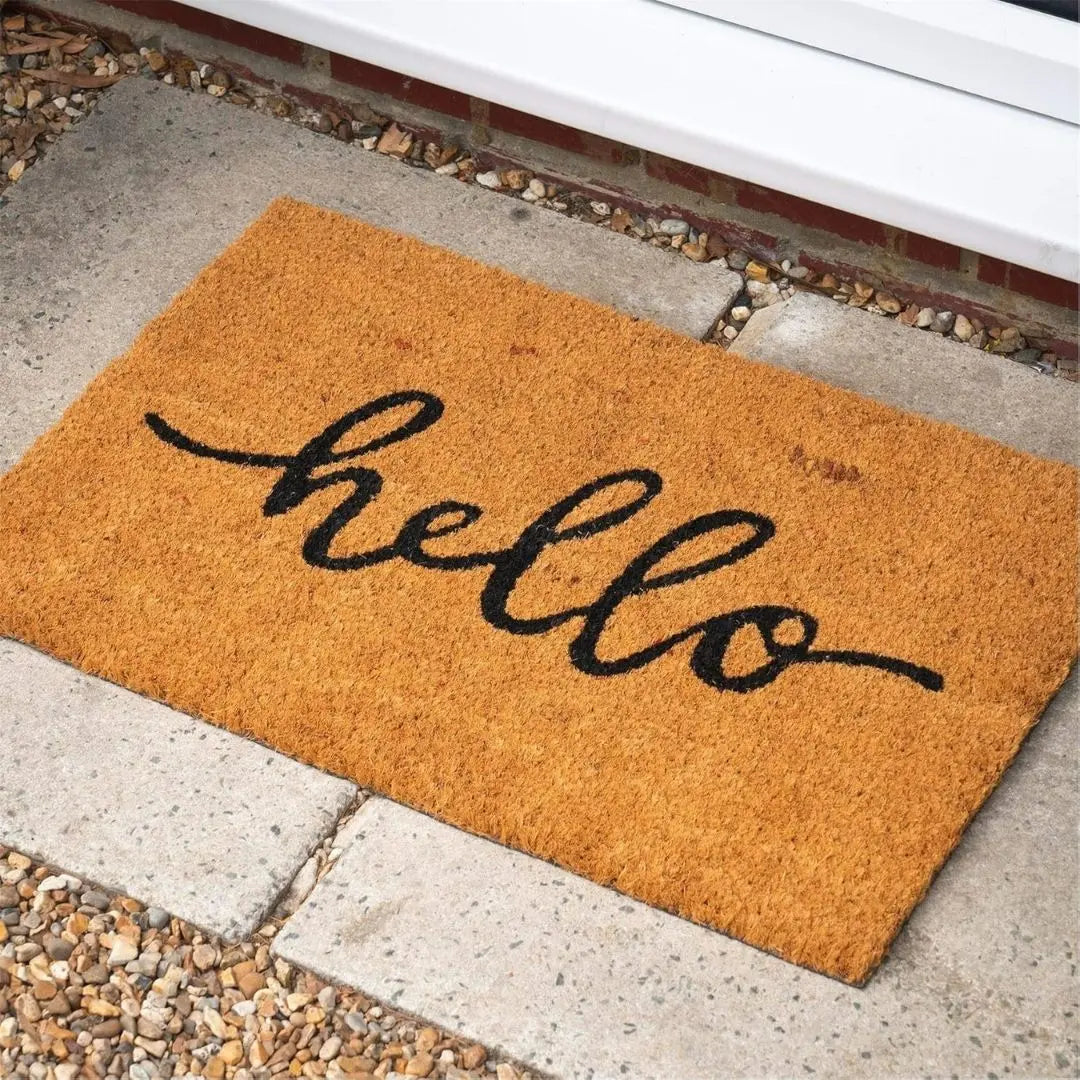 Heritage Coir Door Mat - Classic Non-Slip Entrance Mat with Rustic Boot-Scraper Bristle