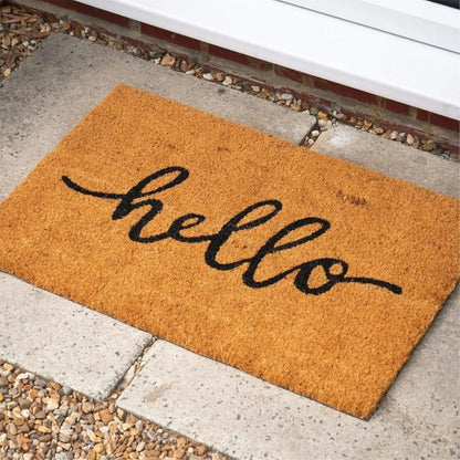 Heritage Coir Door Mat - Classic Non-Slip Entrance Mat with Rustic Boot-Scraper Bristle