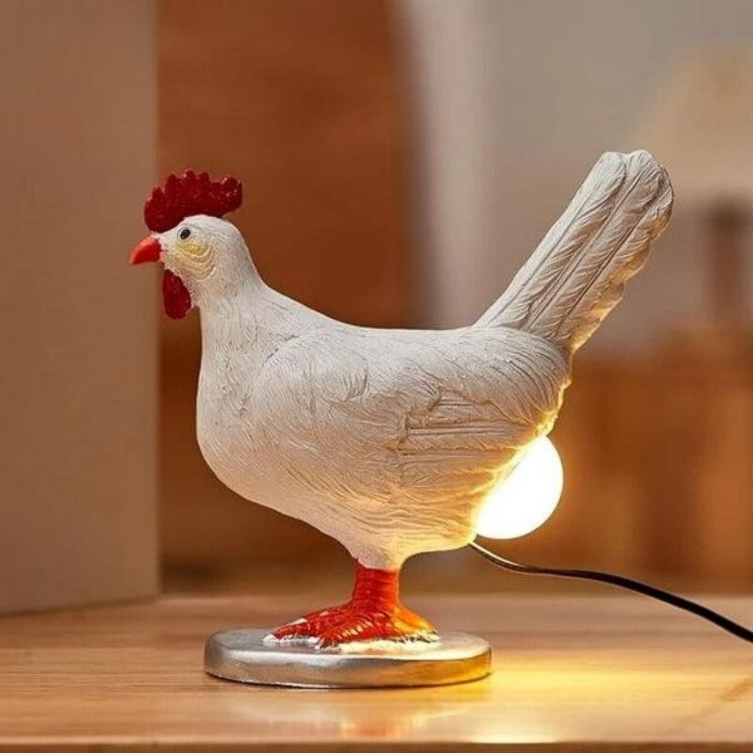 Chicken Table Lamp - Whimsical Farmhouse Lighting with Cozy Charm
