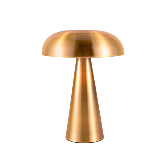 Stockholm LED Table Lamp - Rechargeable Dome Light in Brushed Gold Finish