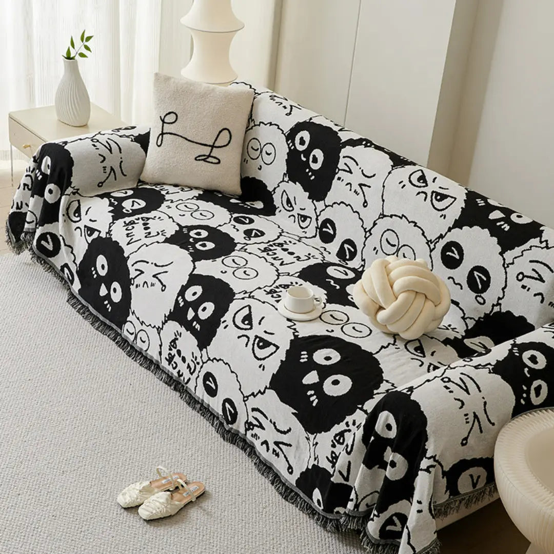 Zalira Boho Double-Sided Sofa Cover - Reversible and Anti-Scratch