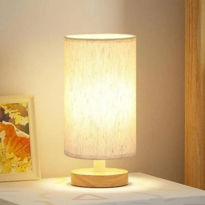 Bedside Table Lamp - Compact Warm Light with Simple Button Switch