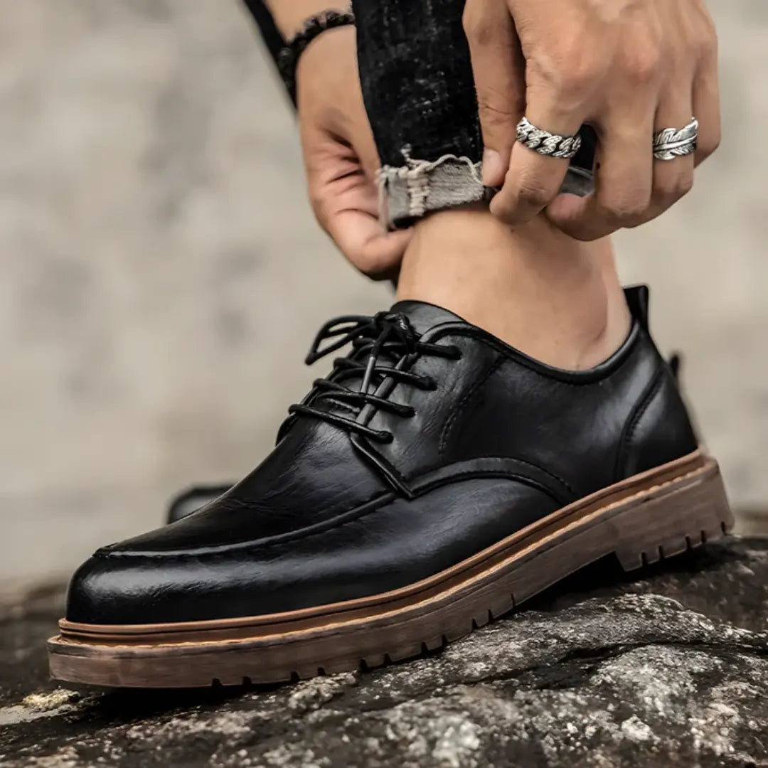Men’s Genuine Leather Lace-Up Shoes