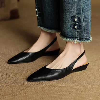 Aveline Genuine Leather Slingback Flats