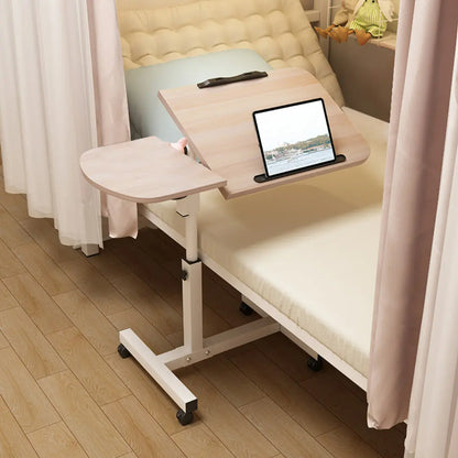 Brevora Adjustable Overbed Table with Wheels - Height and Tilt Adjustable with Double-Board Design