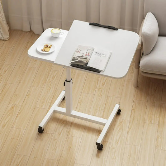 Brevora Adjustable Overbed Table with Wheels - Height and Tilt Adjustable with Double-Board Design