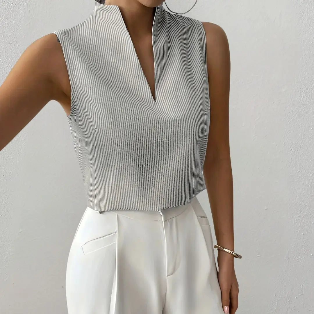 Roma Striped Sleeveless Top