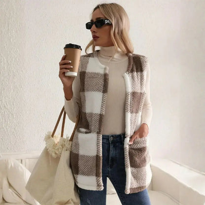 Everette Sherpa Check Vest