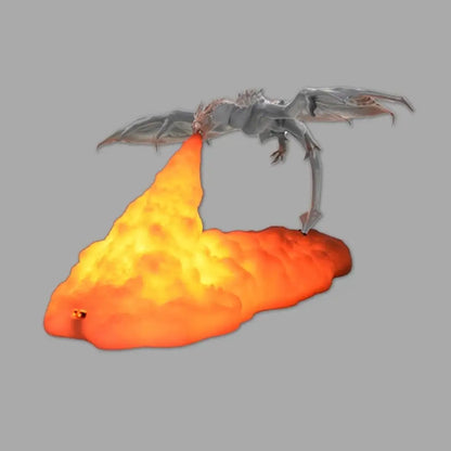 3D Room Decor Print LED Fire Dragon Ice Dragon Lamp