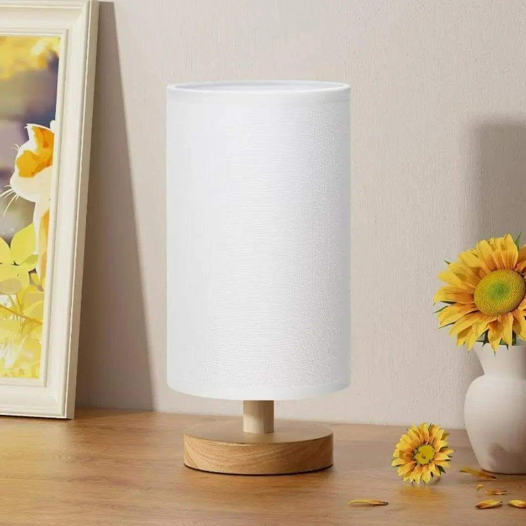 Bedside Table Lamp - Compact Warm Light with Simple Button Switch