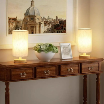 Bedside Table Lamp - Compact Warm Light with Simple Button Switch