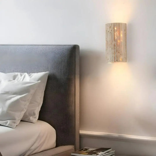 Natural Stone Wall Lamp - Raw Elegance with Warm LED Ambience