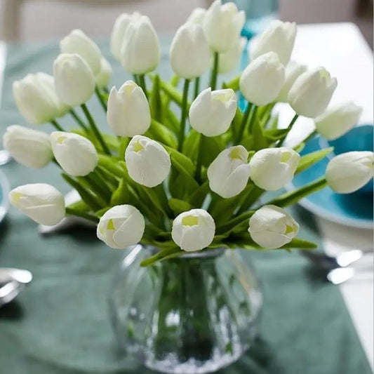 Set of 10 Realistic Tulips – Real Touch Artificial Tulips for Home & Wedding Decoration