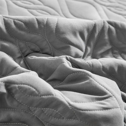 Arvella 3-Piece Lightweight Rhombus Quilted Bedspread Set - Diamond Pattern Embossed Quilt with Pillow Shams