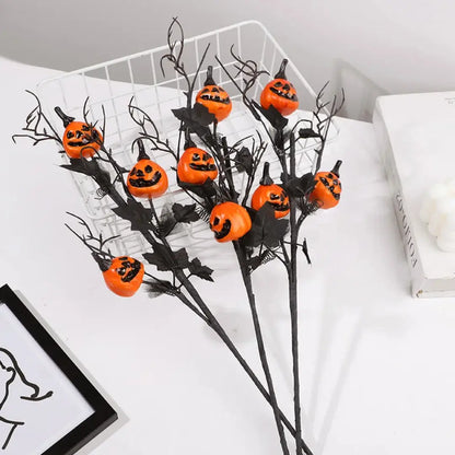 Halloween Artificial Pumpkin Maple Leaf Branches