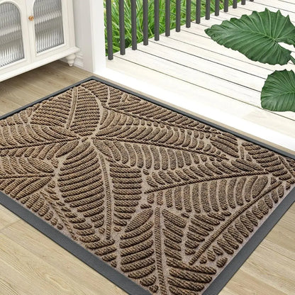 HomaxyGuard Outdoor Dirt Trapper Mat - Heavy-Duty Rubber Backed Mat for Front Door and Garden