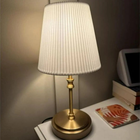 Gold Retro Bedside Lamp - 3-Way Touch Control with Dimmable LED Bulb