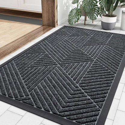 HomaxyGuard Outdoor Dirt Trapper Mat - Heavy-Duty Rubber Backed Mat for Front Door and Garden